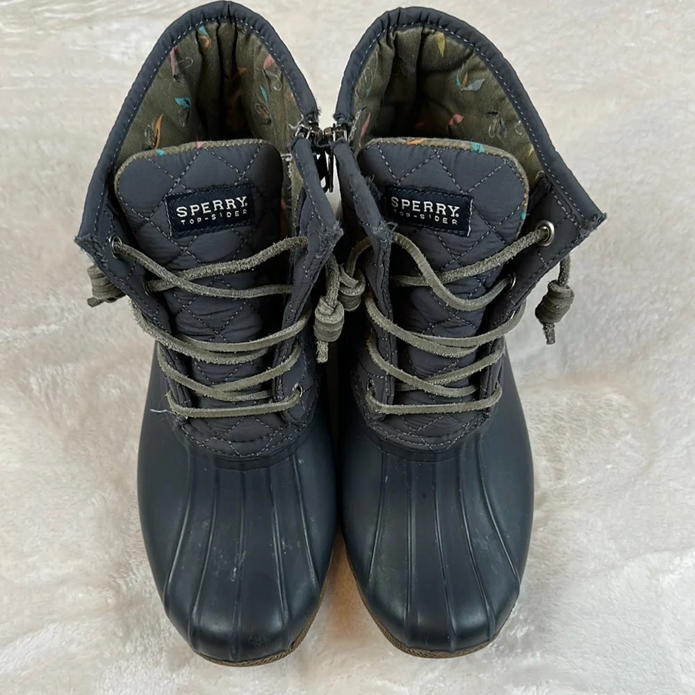 Sperry Top-Sider Blue Winter & Rain Boots With Quilted Interior Lining Women 7.5 - Picture 6 of 11